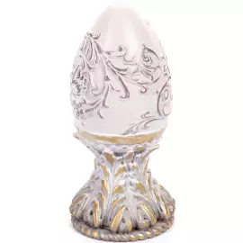 Сувенир из массива бука "Яйцо пасхальное" белое